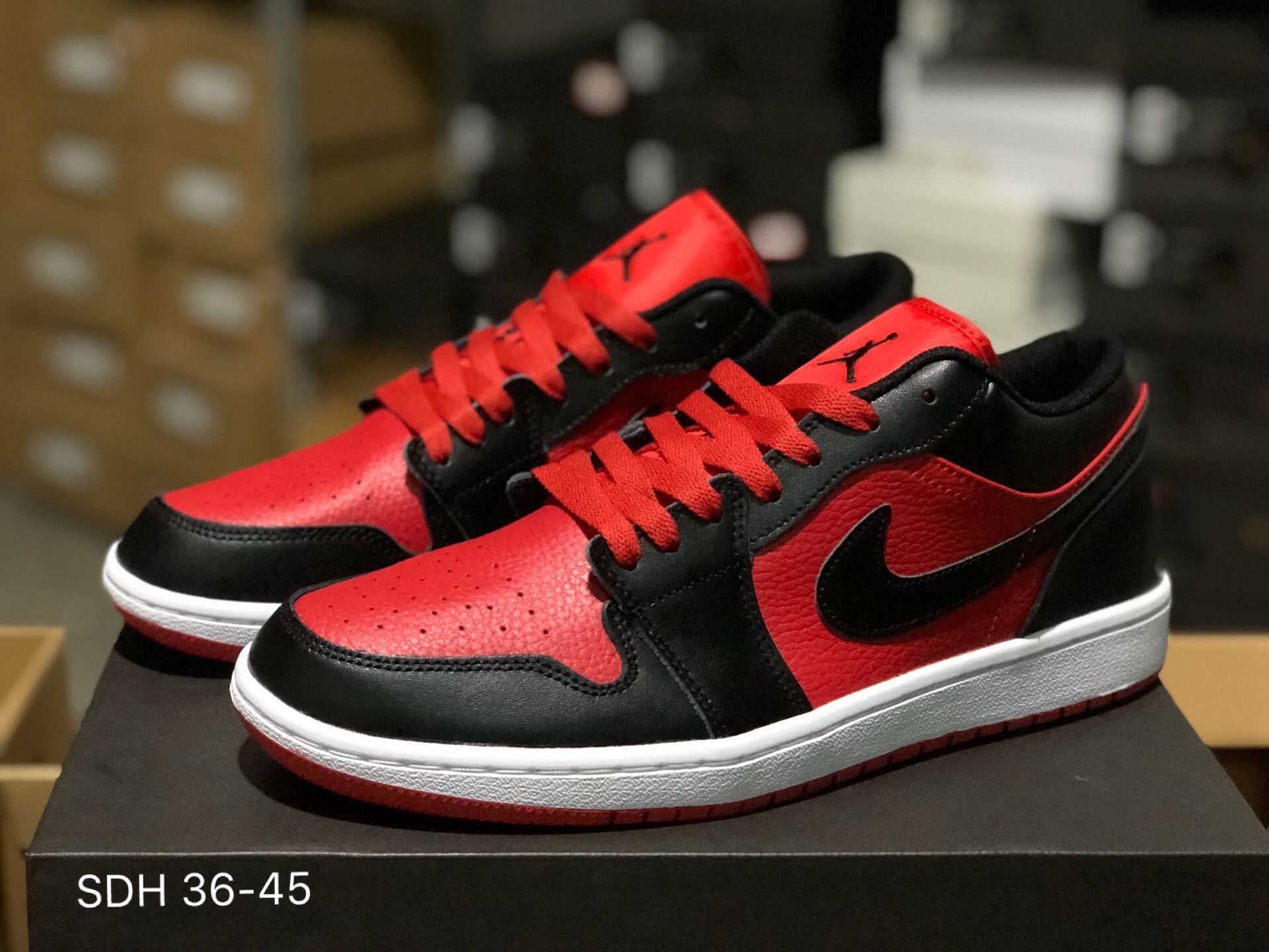 Air Jordan 1 Low Red Black White Shoes - Click Image to Close